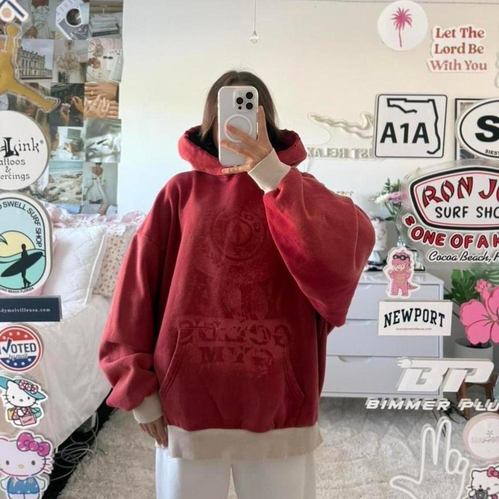 Young La Her Golds Gym Red Hoodie